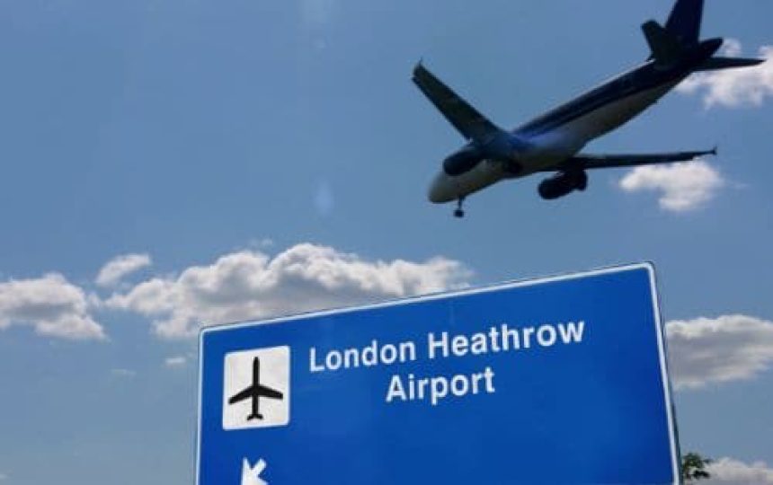 London Heathrow Airport plane landing